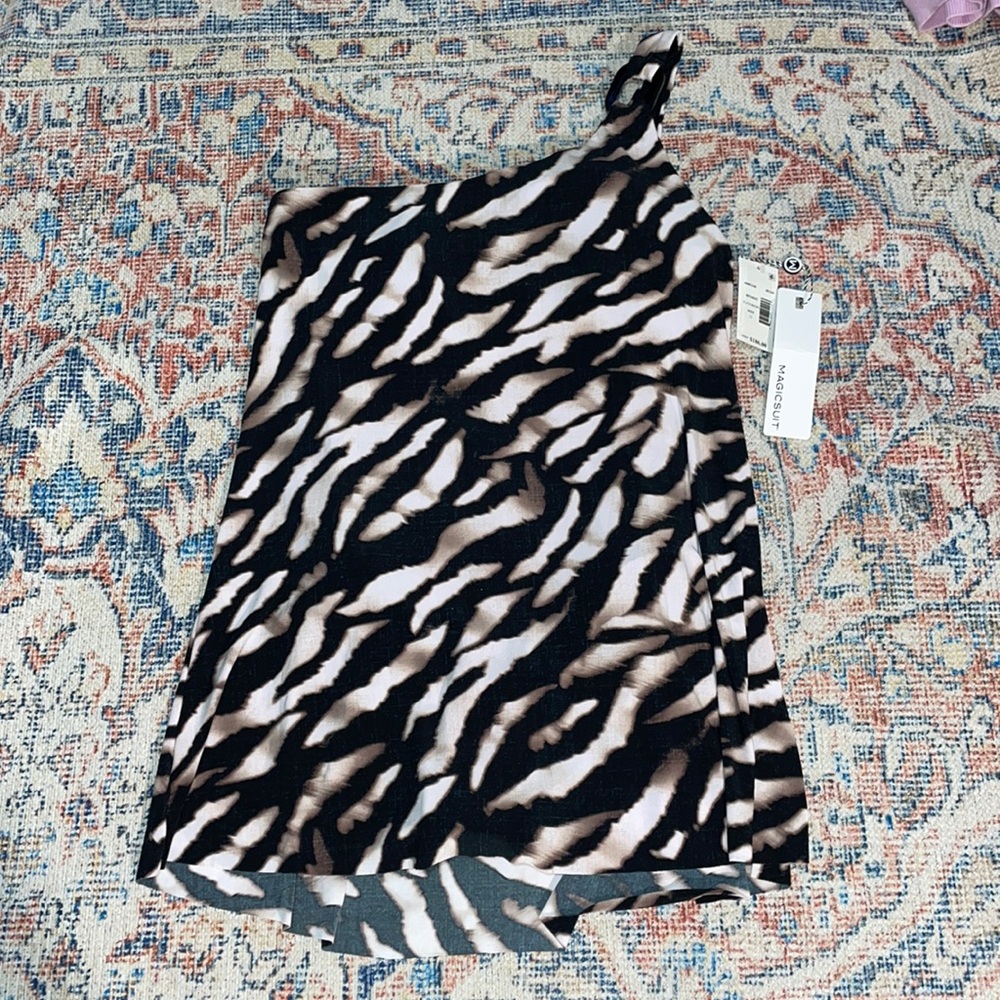 Magicsuit Zimbabwe Amal Animal Print One Piece Swim Dress SZ 12 NWT - Picture 4 of 8